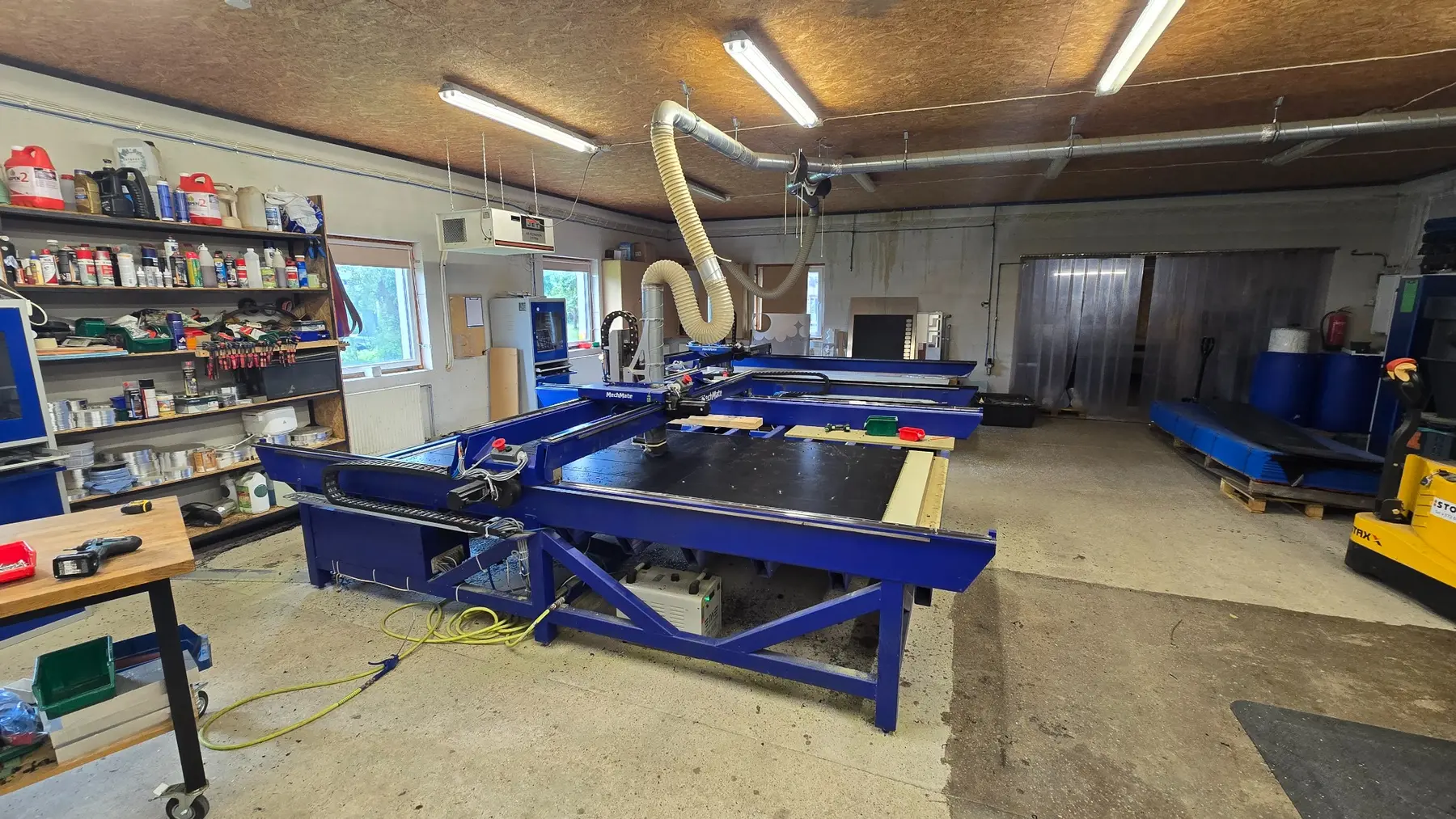 Large-format CNC routers in the TaggoTech workshop